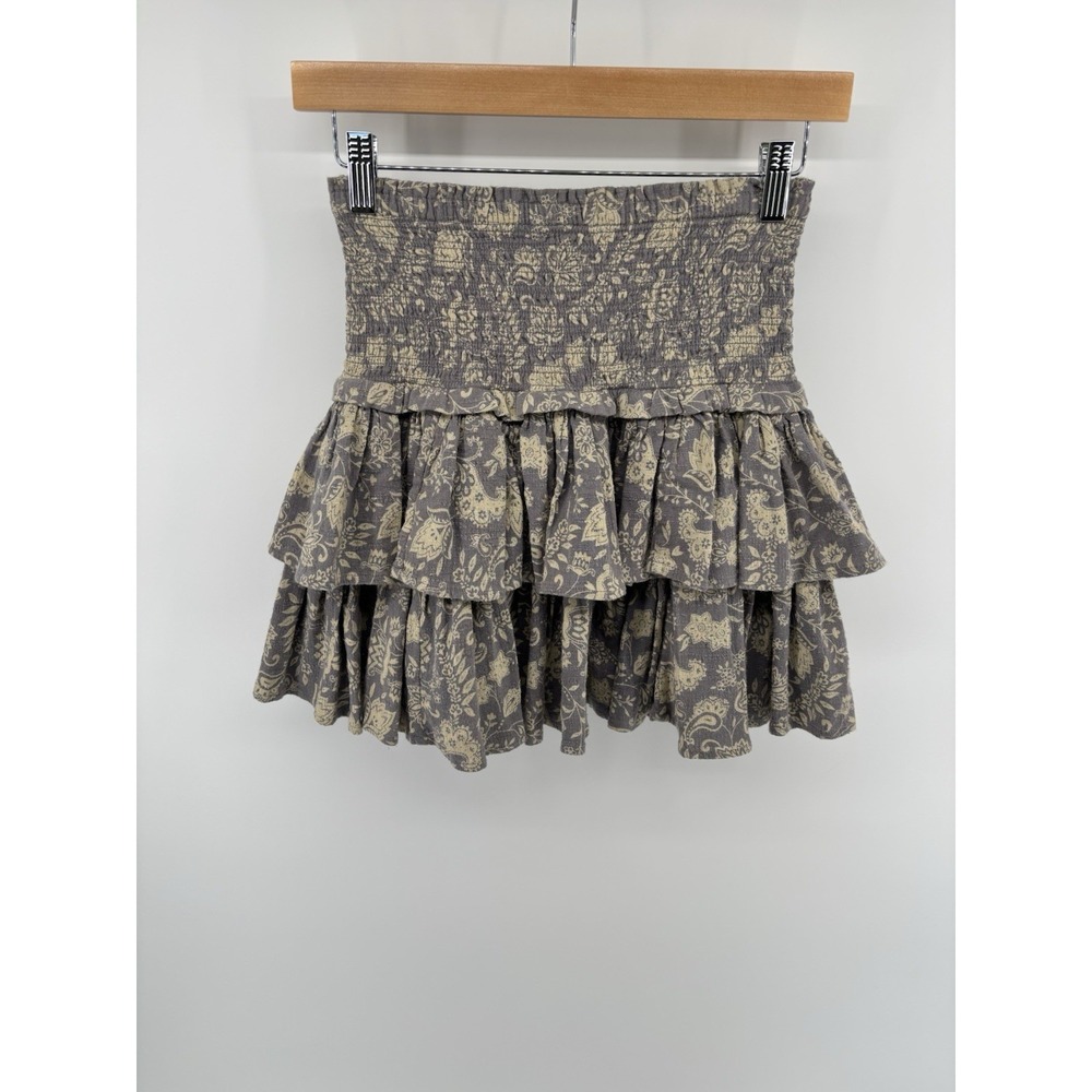 NWT Unsubscribed Smocked Mini Skirt Sz 2 Floral Boho Festival Feminine MSRP $178